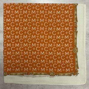 MCM Orange and Cream Pocket Square